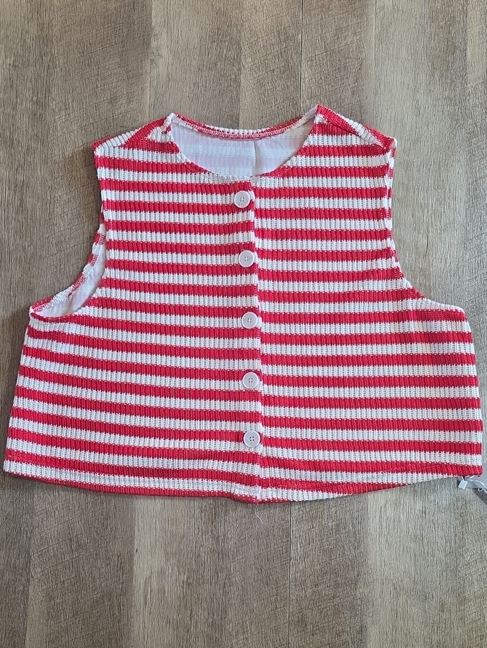 Missguided- Knit Red & White Striped Tank Top. Size XL. NWT